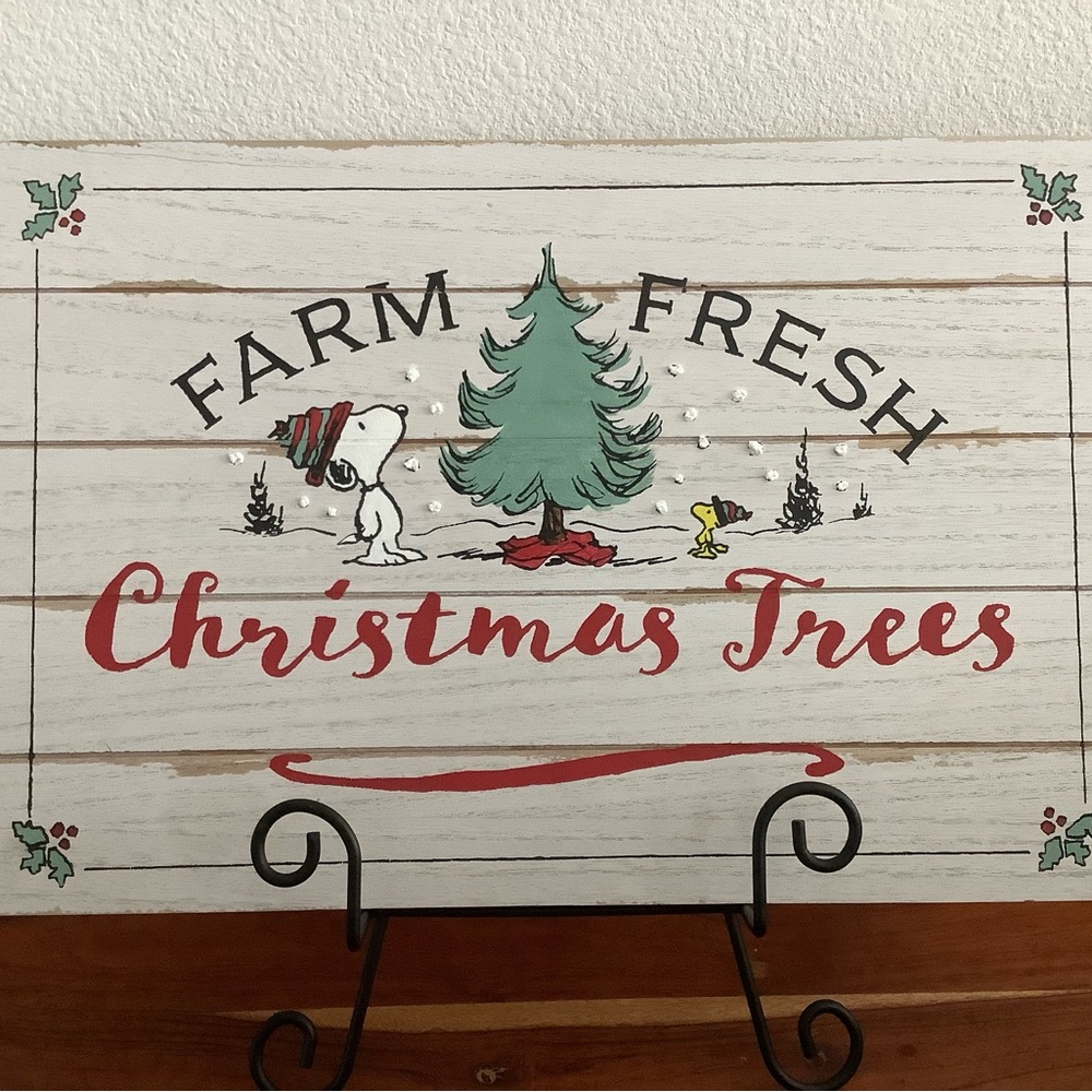 🎄🎄🎄 PEANUTS Festive Christmas Trees Holiday Sign OOAK